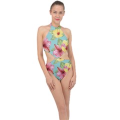 Hibiscus Halter Side Cut Swimsuit by Sobalvarro