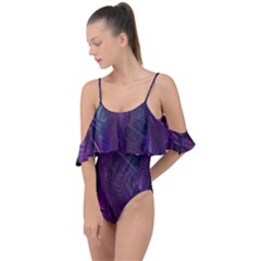 Abstract Form Pattern Texture Drape Piece Swimsuit by Vaneshart