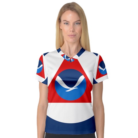Flag Of National Oceanic And Atmospheric Administration V-neck Sport Mesh Tee by abbeyz71