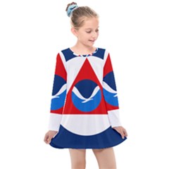 Flag Of National Oceanic And Atmospheric Administration Kids  Long Sleeve Dress by abbeyz71