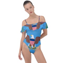 Seal Of United States Department Of Defense Frill Detail One Piece Swimsuit by abbeyz71