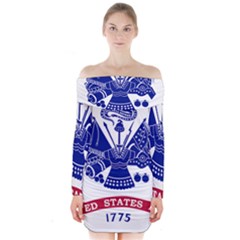 Flag Of United States Department Of Army  Long Sleeve Off Shoulder Dress by abbeyz71