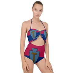 Flag Of United States Army 36th Infantry Division Scallop Top Cut Out Swimsuit by abbeyz71