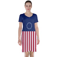 Betsy Ross Flag Usa America United States 1777 Thirteen Colonies Vertical Short Sleeve Nightdress by snek