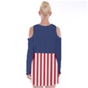 Betsy Ross flag USA America United States 1777 Thirteen Colonies vertical Velvet Long Sleeve Shoulder Cutout Dress View2