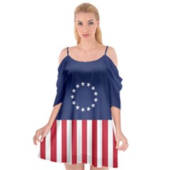 Betsy Ross Flag Usa America United States 1777 Thirteen Colonies Vertical Cutout Spaghetti Strap Chiffon Dress by snek