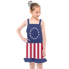 Betsy Ross Flag Usa America United States 1777 Thirteen Colonies Vertical Kids  Overall Dress by snek