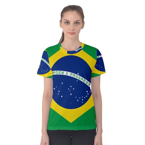 Flag Of Brazil Women s Cotton Tee by abbeyz71