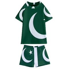 Flag Of Pakistan Kids  Swim Tee And Shorts Set by abbeyz71