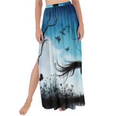 Wonderful Unicorn Silhouette In The Night Maxi Chiffon Tie-up Sarong by FantasyWorld7