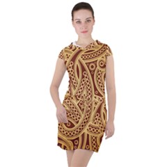 Fine Pattern Drawstring Hooded Dress by Sobalvarro