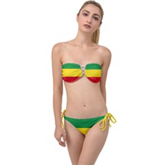 Current Flag Of Ethiopia Twist Bandeau Bikini Set by abbeyz71