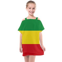 Current Flag Of Ethiopia Kids  One Piece Chiffon Dress by abbeyz71