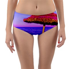 Pop Art Beach Umbrella  Reversible Mid-waist Bikini Bottoms by essentialimage