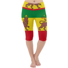 Flag Of Ethiopian Empire  Lightweight Velour Cropped Yoga Leggings by abbeyz71