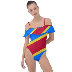 Flag Of The Democratic Republic Of The Congo, 2003-2006 Frill Detail One Piece Swimsuit by abbeyz71