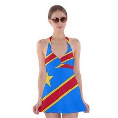 Flag Of The Democratic Republic Of The Congo, 1997-2003 Halter Dress Swimsuit  by abbeyz71