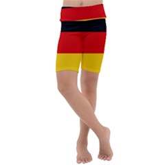 Flag Of Germany Kids  Lightweight Velour Cropped Yoga Leggings by abbeyz71