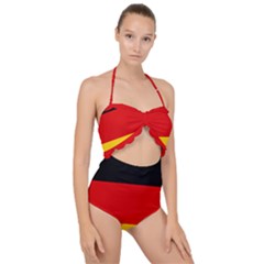 Flag Of Germany Scallop Top Cut Out Swimsuit by abbeyz71