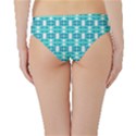 Teal White  Abstract Pattern Hipster Bikini Bottoms View2