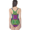 Bright  Circle Abstract Black Green Pink Blue One Piece Swimsuit View2