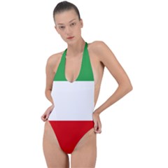 Flag Of Iran (1964–1980) Backless Halter One Piece Swimsuit by abbeyz71