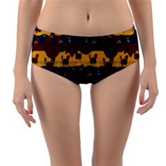 Turkey Pattern Reversible Mid-waist Bikini Bottoms by bloomingvinedesign