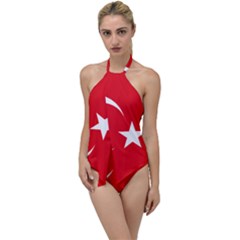 National Cockade Of Turkey Go With The Flow One Piece Swimsuit by abbeyz71