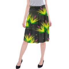 Floral Abstract Lines Midi Beach Skirt by HermanTelo