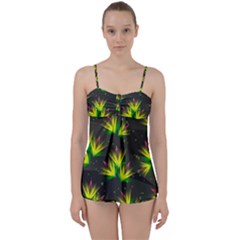 Floral Abstract Lines Babydoll Tankini Set by HermanTelo
