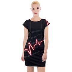 Music Wallpaper Heartbeat Melody Cap Sleeve Bodycon Dress by HermanTelo