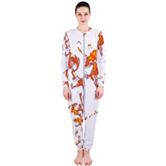 Can Walk On Fire, White Background Onepiece Jumpsuit (ladies)  by picsaspassion