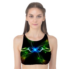 Colorful Neon Art Light Rays, Rainbow Colors Tank Bikini Top by picsaspassion