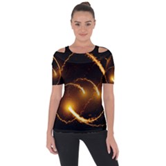 Flying Comets In The Cosmos Shoulder Cut Out Short Sleeve Top