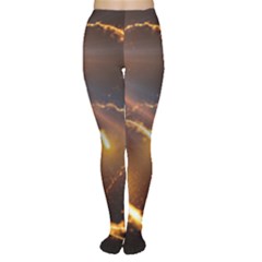 Flying Comets And Light Rays, Digital Art Tights by picsaspassion