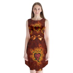 Beautiful Heart With Leaves Sleeveless Chiffon Dress   by FantasyWorld7