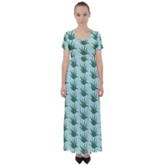 Aloe Plants Pattern Scrapbook High Waist Short Sleeve Maxi Dress by Alisyart