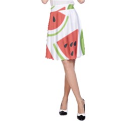 Watermelon Juice Auglis Clip Art Watermelon A-line Skirt by Vaneshart