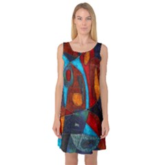 Abstract With Heart Sleeveless Satin Nightdress by bloomingvinedesign