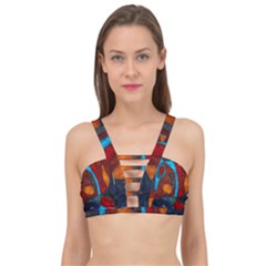 Abstract With Heart Cage Up Bikini Top by bloomingvinedesign