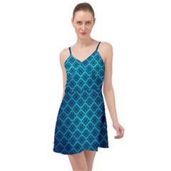 Pattern Texture Geometric Blue Summer Time Chiffon Dress by Alisyart