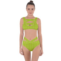 Background Texture Pattern Green Bandaged Up Bikini Set  by HermanTelo