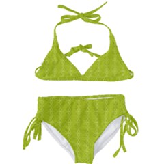Background Texture Pattern Green Kids  Classic Bikini Set by HermanTelo