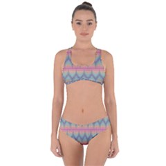 Pattern Background Texture Colorful Criss Cross Bikini Set by HermanTelo