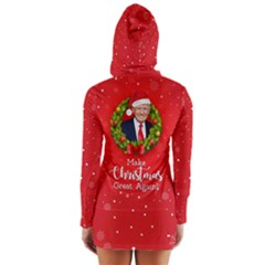 Make Christmas Great Again With Trump Face Maga Long Sleeve Hooded T-shirt by snek