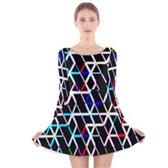 Abstrait Neon Long Sleeve Velvet Skater Dress by kcreatif