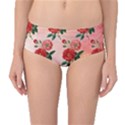 Pattern Flower Paper Mid-Waist Bikini Bottoms View1