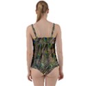 Peacock Feathers Color Plumage Green Twist Front Tankini Set View2