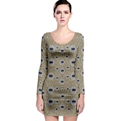 One Island Surrounded By Love And Wood Lace Long Sleeve Bodycon Dress by pepitasart