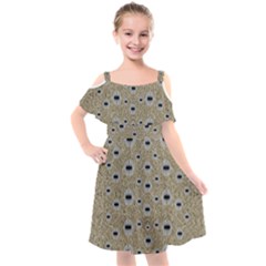 One Island Surrounded By Love And Wood Lace Kids  Cut Out Shoulders Chiffon Dress by pepitasart